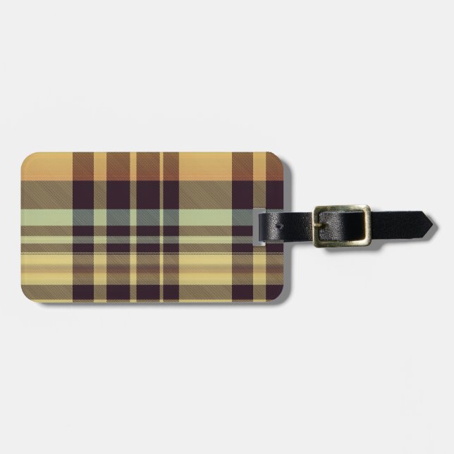 Étiquette À Bagage Plaid de crépuscule (Devant horizontal)