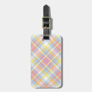 Étiquette À Bagage Plaid en pastel de rayure