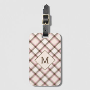 Étiquette À Bagage Plaid Monogramme personnalisé / Motif Tartan
