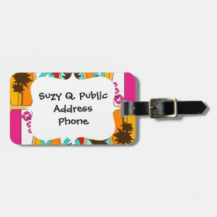 Étiquette À Bagage Planches de surf sur le thème de plage d'été de