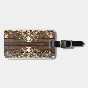 Étiquette À Bagage Planches en bois, étiquette minable de bagage de