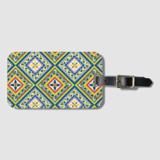 Étiquette À Bagage Planificateur de carreaux de Talavera vert vif