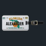 Étiquette À Bagage Plaque de licence Floride avec votre nom<br><div class="desc">Insert your name or whatever fits. What you see is what you get. You can always start over again - or ask me for help 😉 More items with this design: www.zazzle.com/aura2000/floridalicenseplate</div>