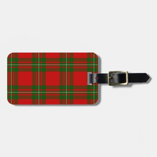 Étiquette À Bagage Plaque vert rouge de tartan MacGregor (Devant horizontal)