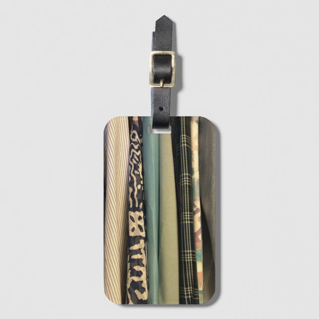 Étiquette À Bagage Plaque verte sur imprimés (Devant Vertical)