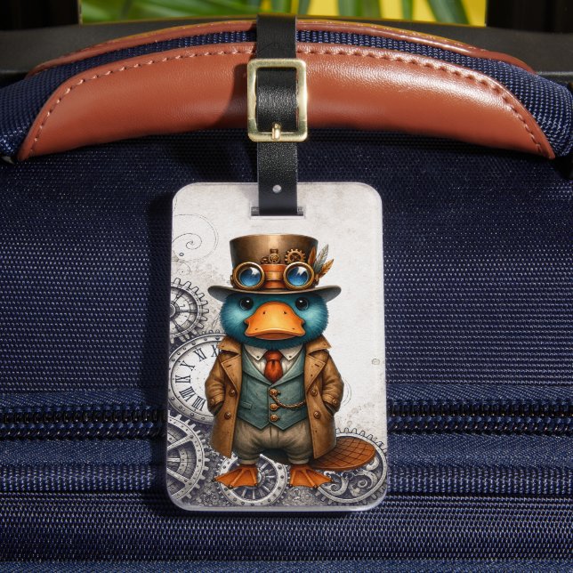 Étiquette À Bagage Platypus Steampunk & engrenages  (Insitu Rectoal 2)