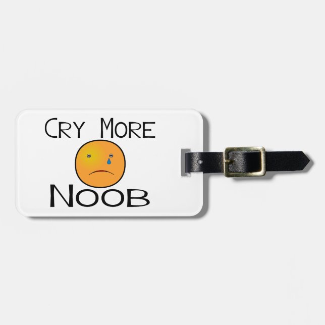 Étiquette À Bagage Pleurent plus de Noob (Devant horizontal)