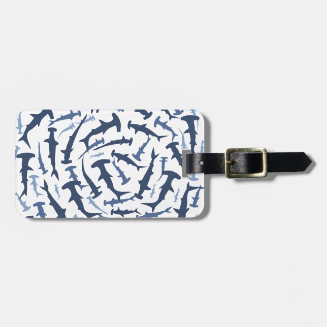 Étiquette À Bagage plongée à l'air de requin de poisson-marteau de (Devant horizontal)