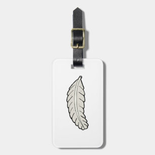 Étiquette À Bagage Plume Dessiné à la Main Minimaliste Nature