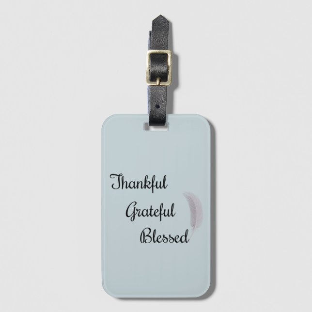 Étiquette À Bagage Plumes Angel Gratuit Gratuit Blessé Dusty Bleu (Devant Vertical)