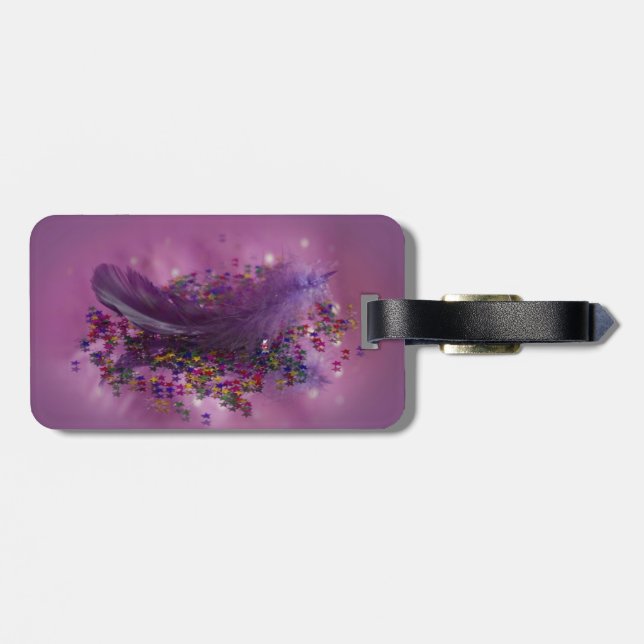 Étiquette À Bagage Plumes violettes de Fairgrounds (Dos horizontal)