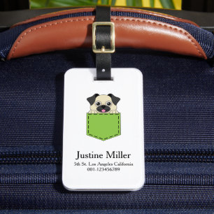 Étiquette À Bagage Poche animal chien Personnaliser
