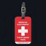 Étiquette À Bagage Poignée Médicale personnalisée avec soin<br><div class="desc">Poignée Médicale personnalisée avec soin Bagage Tag en rouge. Il est parfait pour toute personne transportant du matériel médical, pour un médecin, un professionnel de la santé ou un diabétique. L'identifiant parfait pour les bagages à afficher sur vos bagages et à faire manipuler avec soin tout le monde. Ce étiquette...</div>