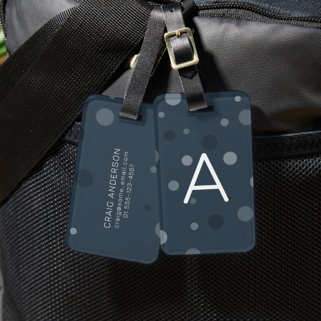 Étiquette À Bagage POINTS Bleus DE LA Marine (Créateur téléchargé)