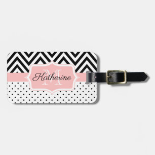 Étiquette À Bagage Points mignons et Chevron