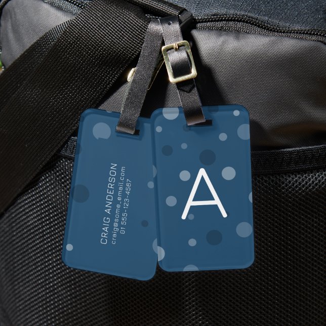 Étiquette À Bagage Points Royal Blue Pop (Créateur téléchargé)