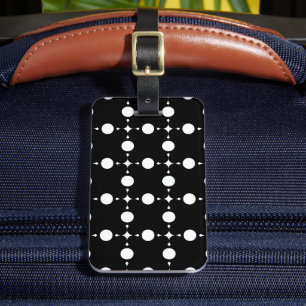 Étiquette À Bagage Pois blancs, Motif à points Polka, points, pointil