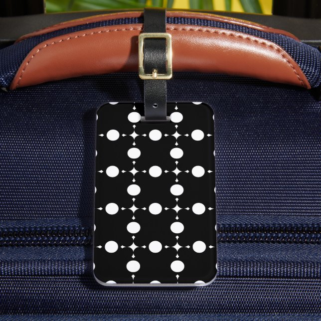 Étiquette À Bagage Pois blancs, Motif à points Polka, points, pointil (Insitu Rectoal 2)