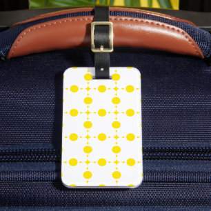 Étiquette À Bagage Pois Jaunes, Motif Polka Dot, Points, Pots