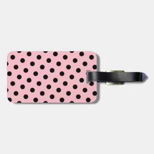 Étiquette À Bagage Pois roses et noirs