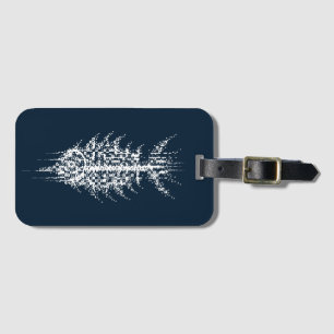 Étiquette À Bagage Poisson Blanc Pixel Glitch
