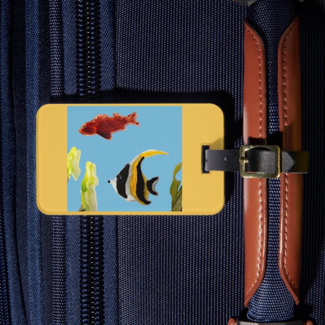 Étiquette À Bagage Poisson d'art marin aquatique (Insitu Rectoal 4)