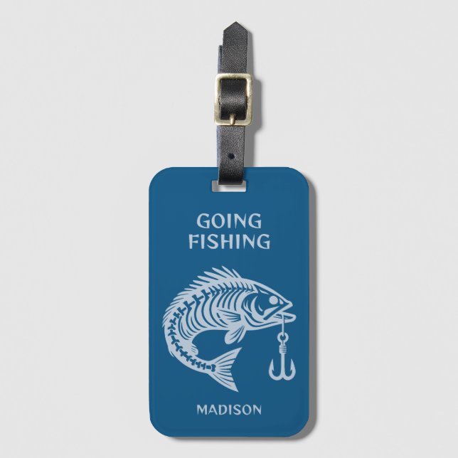 Étiquette À Bagage Poisson de nom et de texte personnalisés (Devant Vertical)