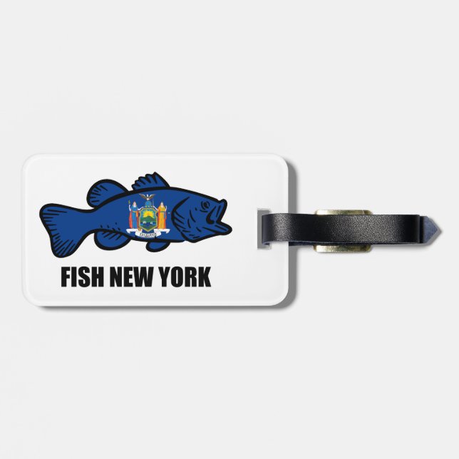 Étiquette À Bagage Poisson New York Bass (Dos horizontal)