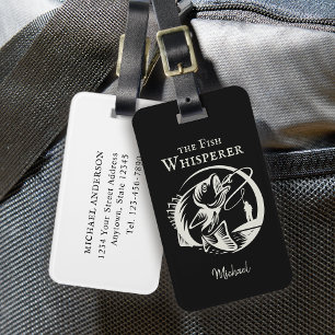 Étiquette À Bagage Poisson Whisperer Pêcheur sportif avec nom