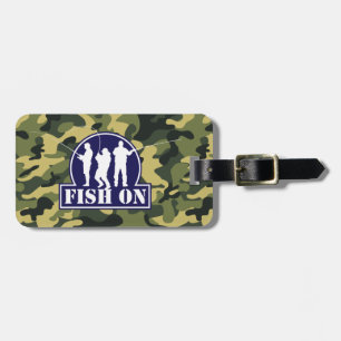 Étiquette À Bagage "Poissons bleus sur" le logo de pêche sur le