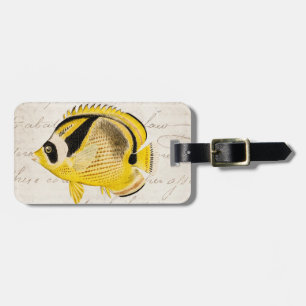 Étiquette À Bagage Poissons vintages de papillon de raton laveur -