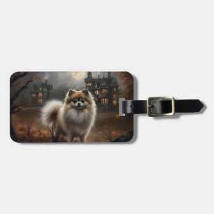 Étiquette À Bagage Pomeranian Halloween Épouvantable