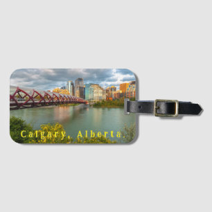 Étiquette À Bagage Pont de la Paix de Calgary et vue sur la ville
