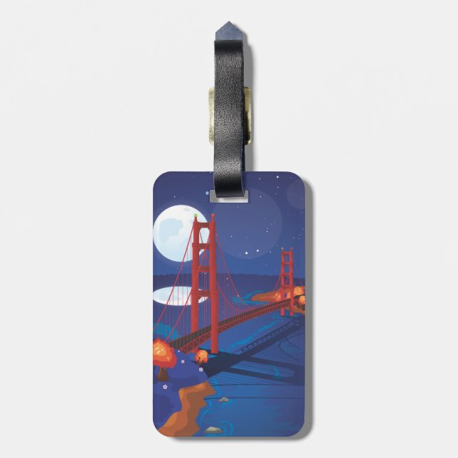 Étiquette À Bagage Pont Golden Gate de San Francisco (Dos Vertical)