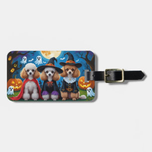 Étiquette À Bagage Poodle Chiens Citrouille Halloween drôle