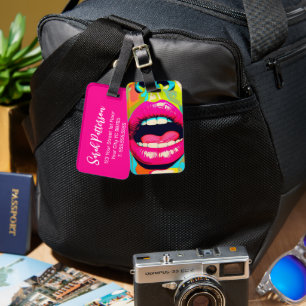 Étiquette À Bagage Pop Art Girl Lips