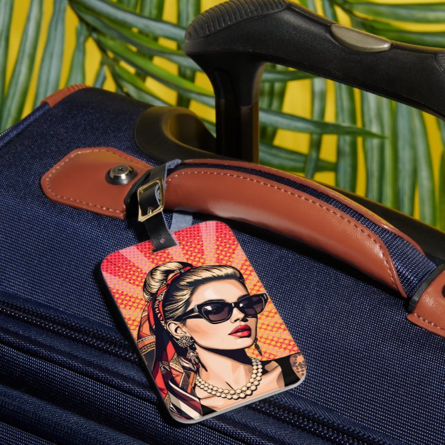 Étiquette À Bagage Pop Art Woman – Retro Chic (Insitu Rectoal 1)