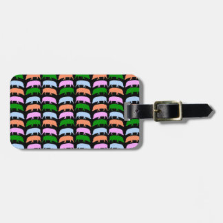Étiquette À Bagage Porcs multicolores rose bleu vert orange personnal