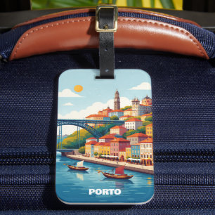 Étiquette À Bagage Porto Portugal Voyage Artistique Vintage