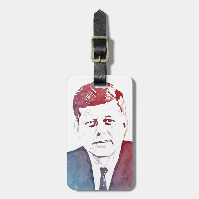 Étiquette À Bagage Portrait d'art de bruit de John F. Kennedy (Devant Vertical)