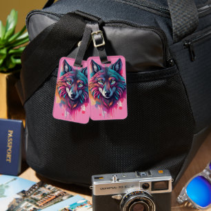 Étiquette À Bagage portrait de loup