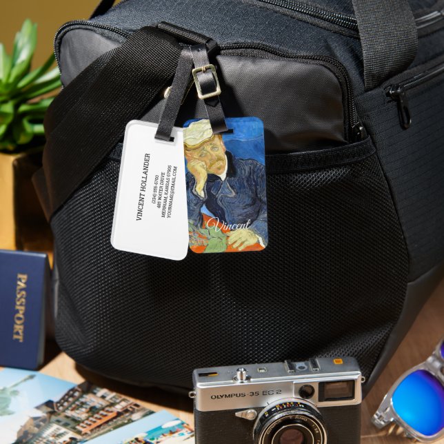 Étiquette À Bagage Portrait du Dr Gachet par Vincent Van Gogh (Recto & Verso)