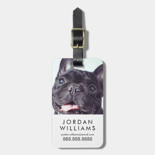 Étiquette À Bagage Portrait d'un joyeux Bulldog français