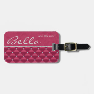 Étiquette À Bagage Posh Red Violet & Silver Bling