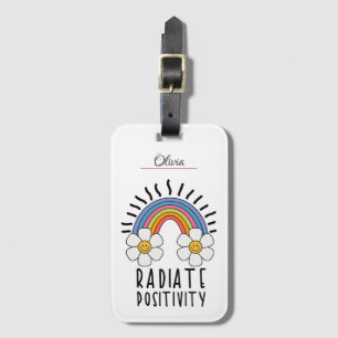 Étiquette À Bagage Positivité du rayonnement   Arc-en-ciel coloré et 
