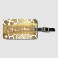 Poster de animal or et blanc avec Parties scintill