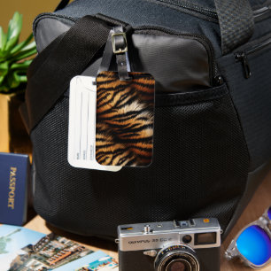 Étiquette À Bagage Poster de animal Orange Black Tiger Stripes