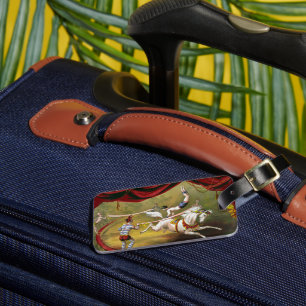 Étiquette À Bagage Poster De Cirque Montrant Acrobat En Cours De Cour