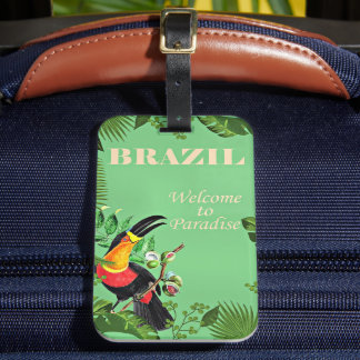 Étiquette À Bagage Poster de voyage du Brésil, Toucan,
