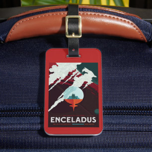 Étiquette À Bagage Poster Espace Rétro Mission Cassini À Saturne